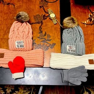 Baby hat scarf and mitten set